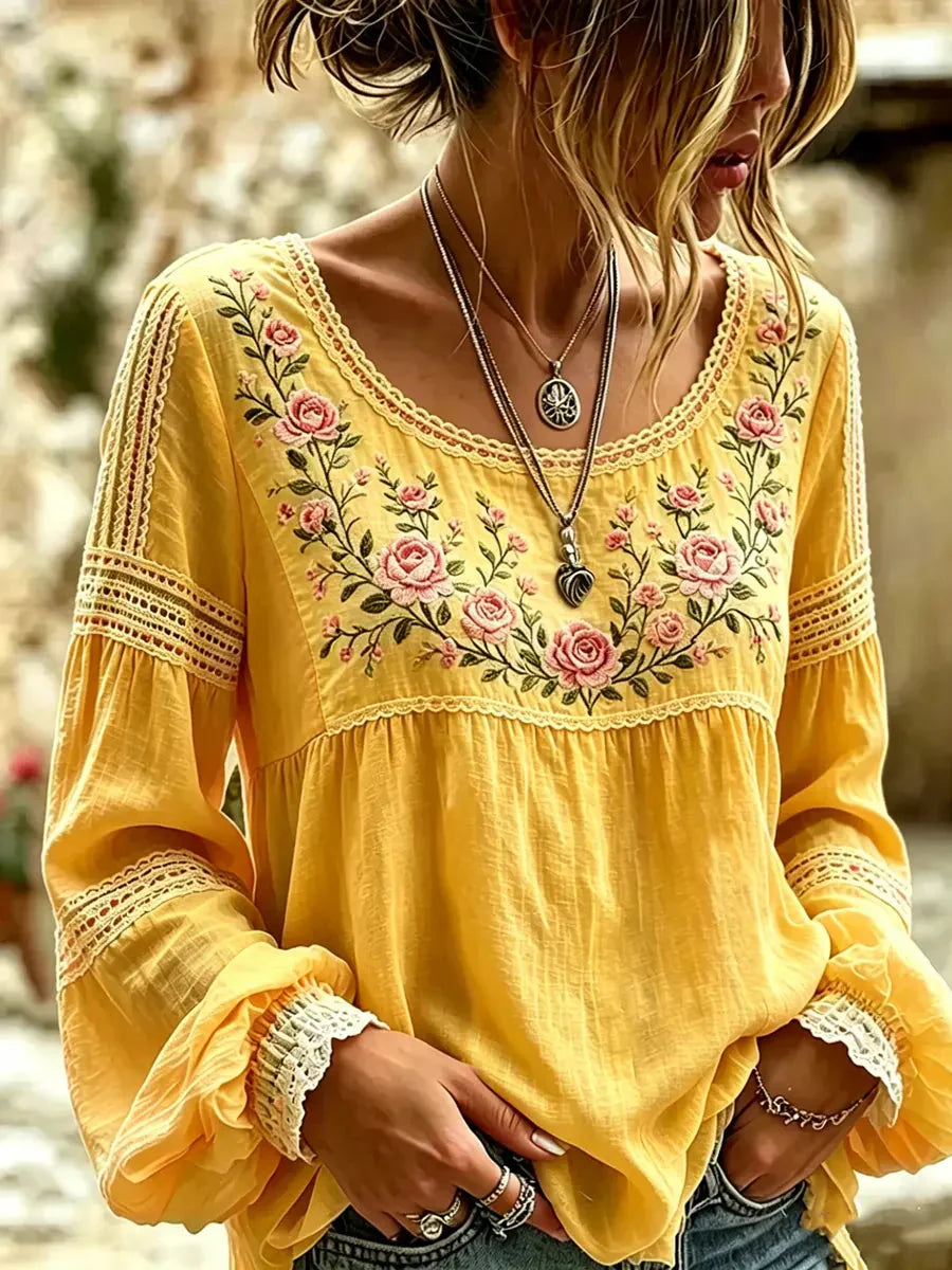 NADIA | Blusa bohemia bordada