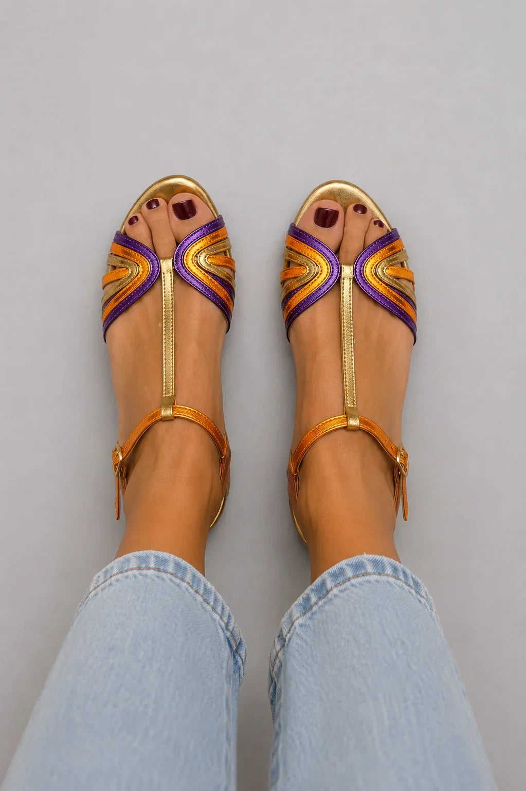 MARÍA JOSÉ JOSÉ | Sandalia multicolor con tira al tobillo