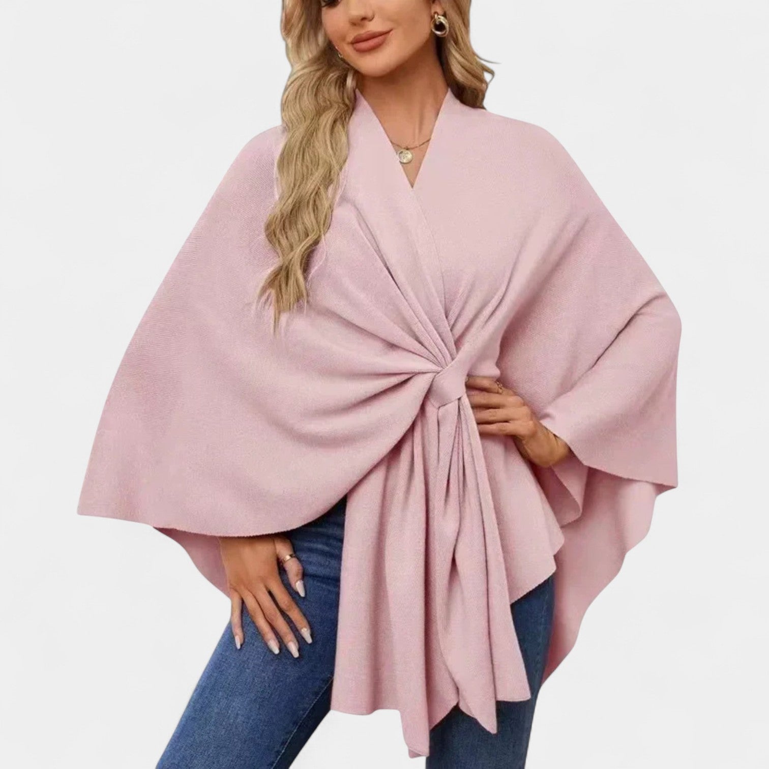 JULIANA | Poncho con lazo drapeado
