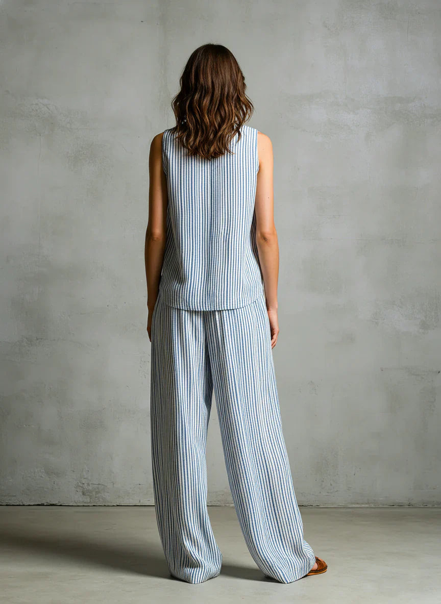 LUCILE | Conjunto palazzo de rayas