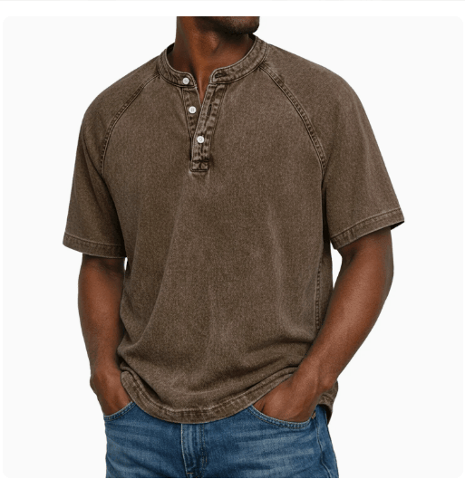 ÁLEX | Camiseta henley con escote abotonado