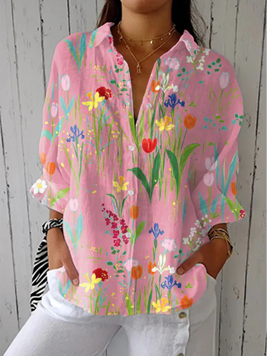 ROSA | Blusa floral con escote en V