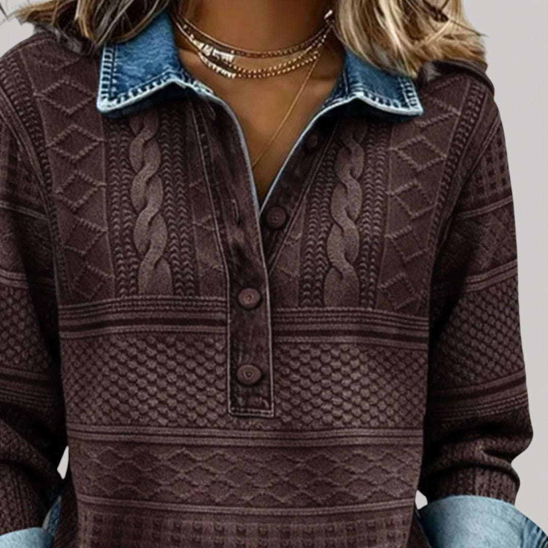 CAMILA | Blusa tejida con cuello botones