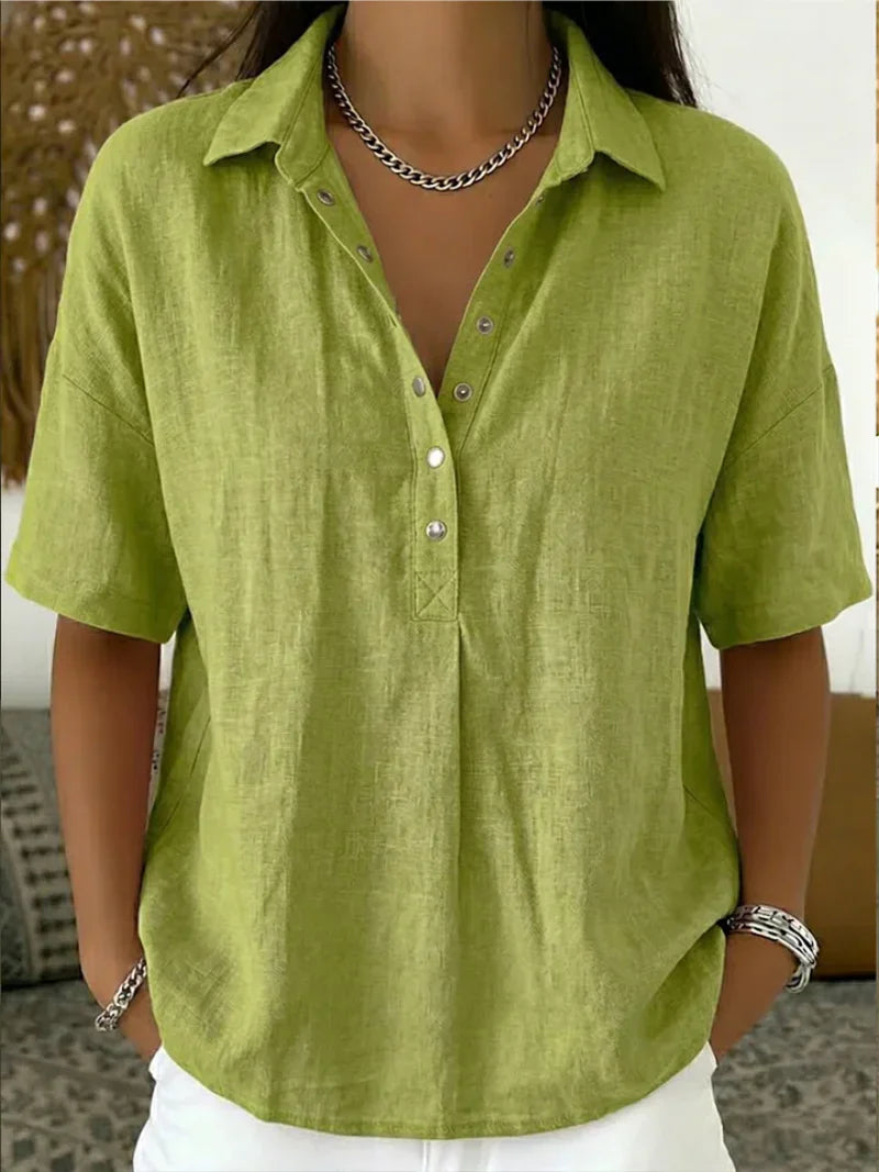 NURIA | Blusa de manga corta holgada