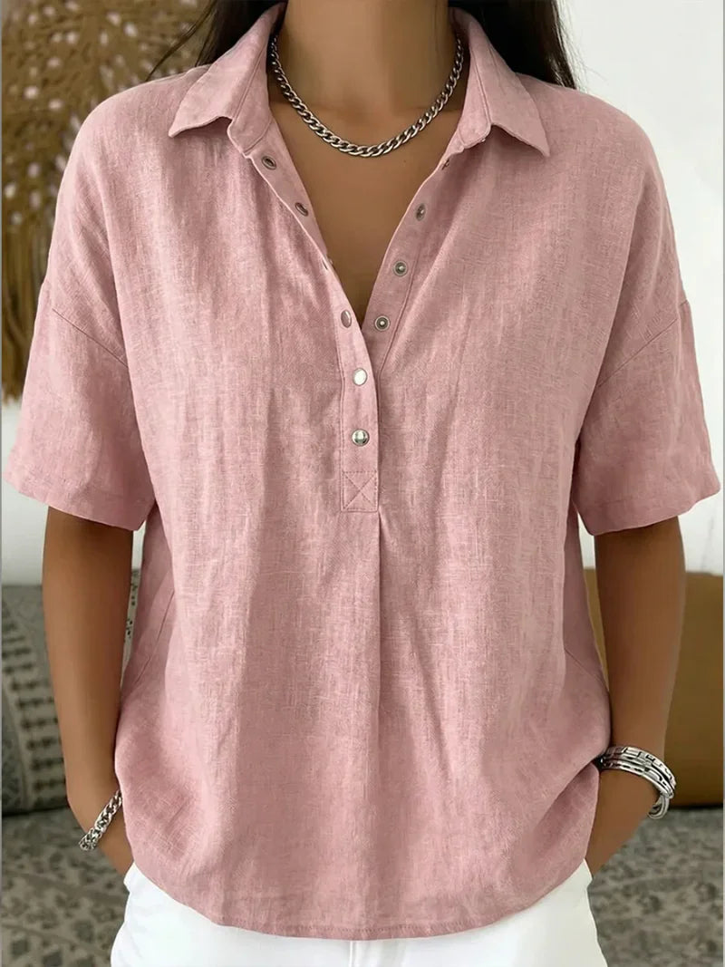 NURIA | Blusa de manga corta holgada