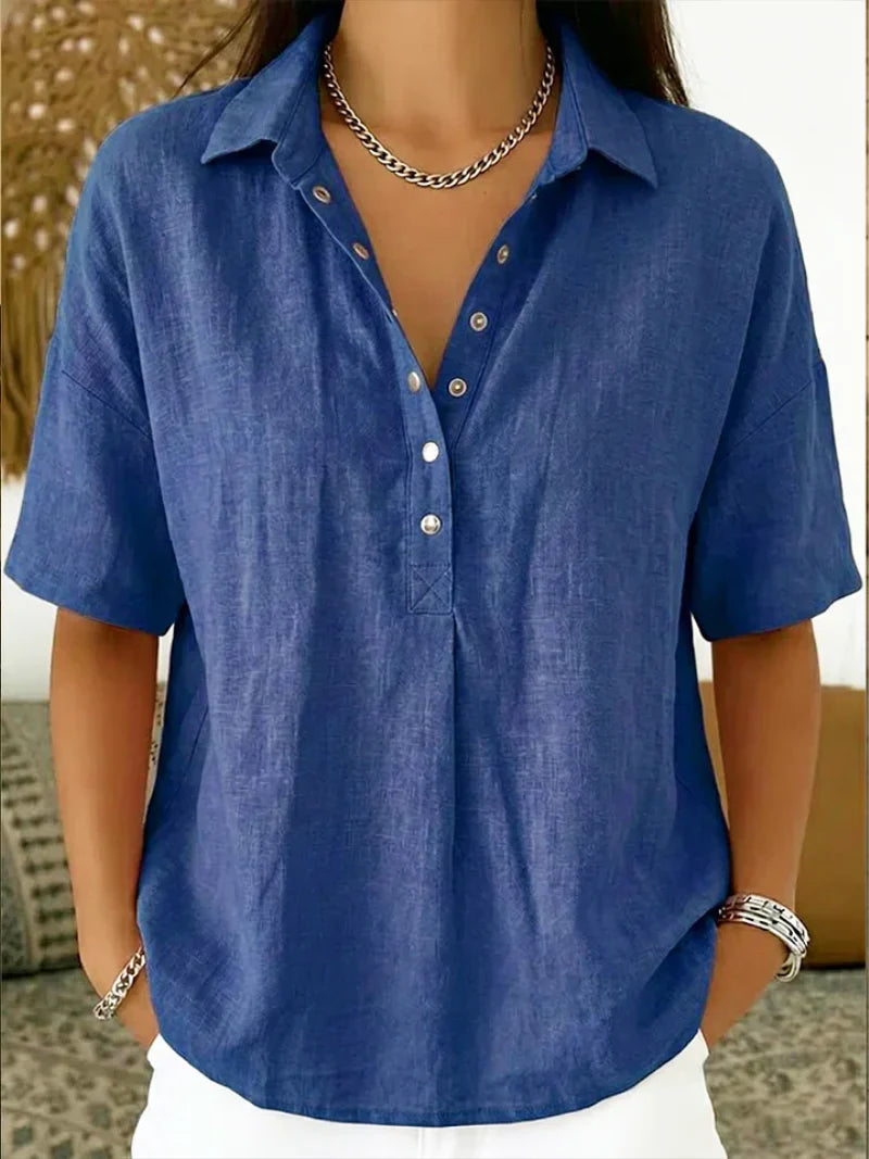 NURIA | Blusa de manga corta holgada