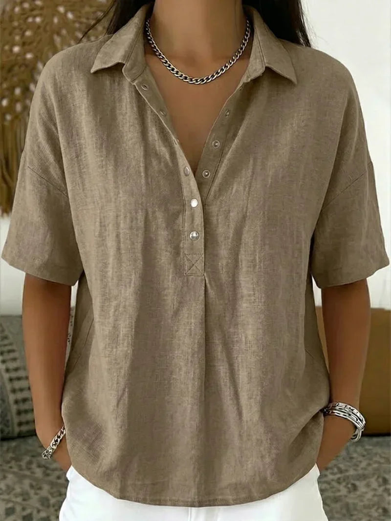 NURIA | Blusa de manga corta holgada