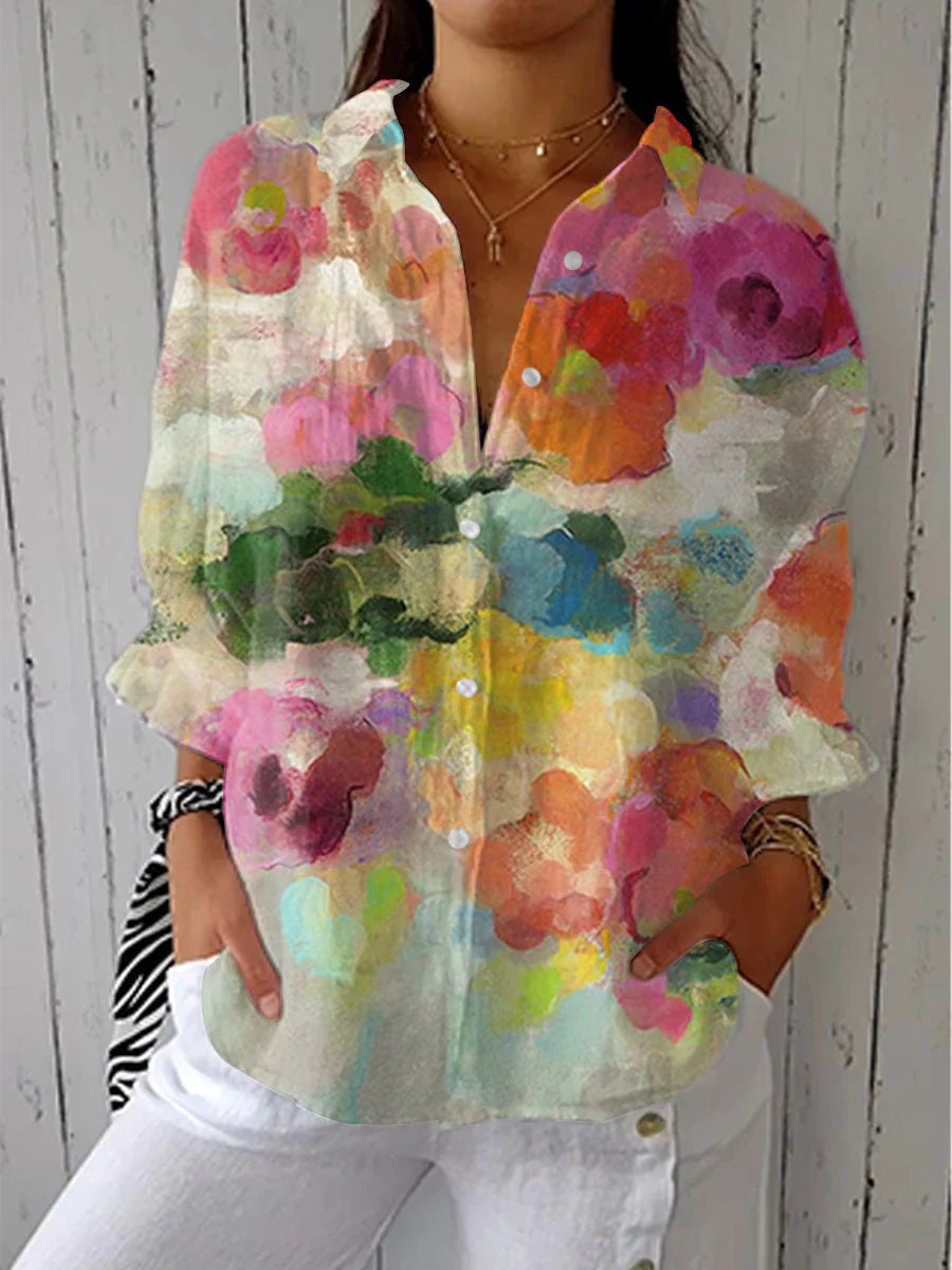 ROSA | Blusa floral con escote en V