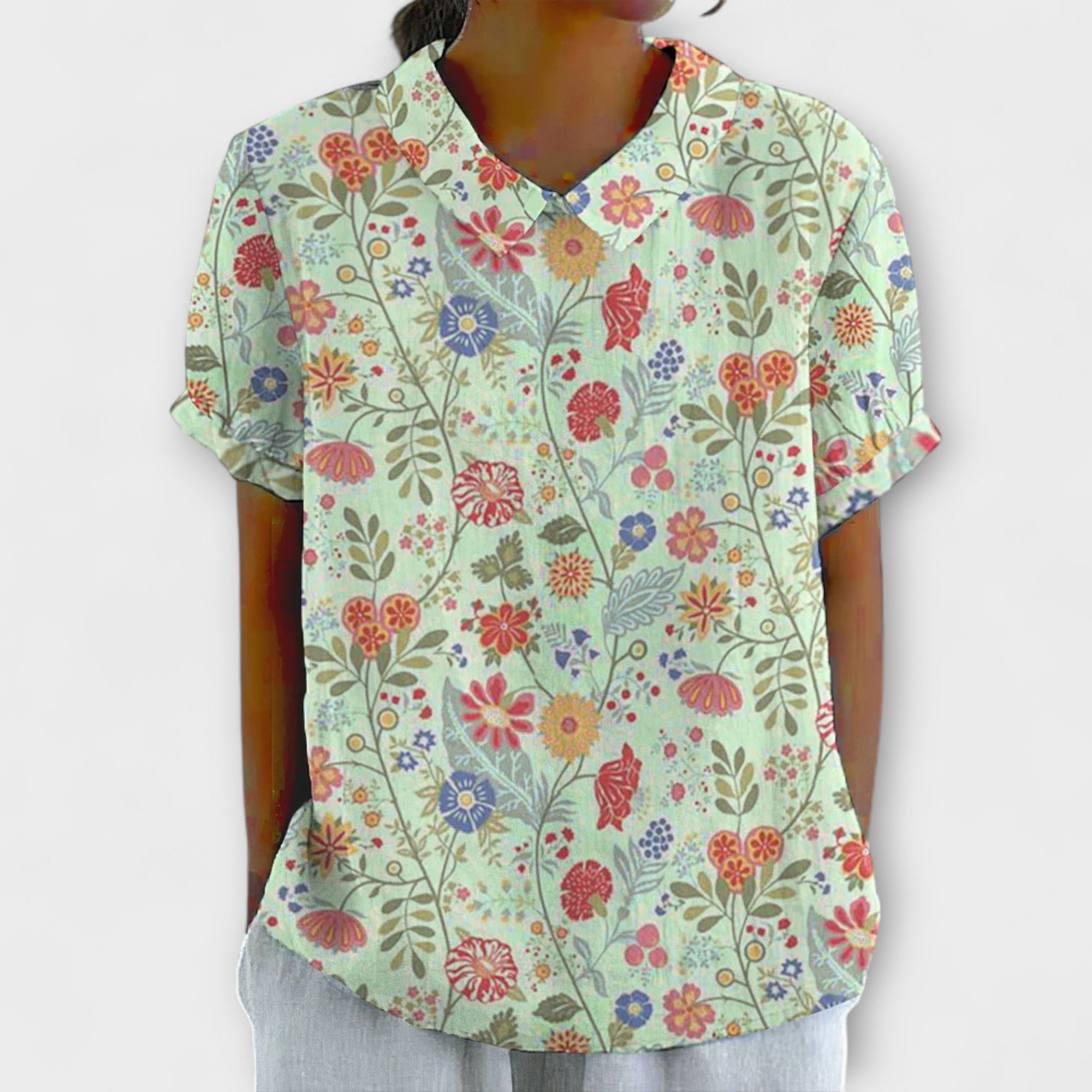 JULIETA | Blusa floral con hombros caídos