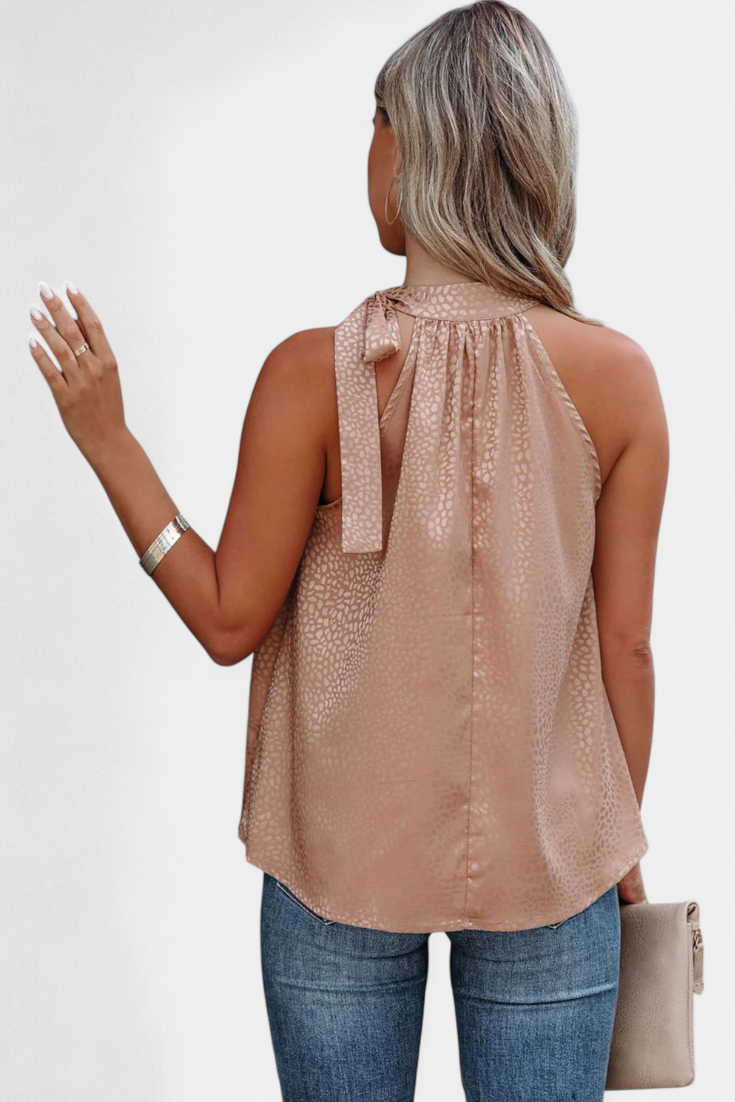 SALOMÉ | Blusa estampada con lazo en el cuello