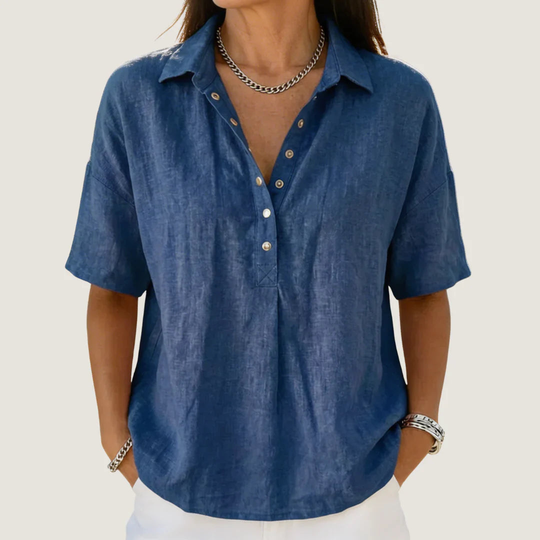 NURIA | Blusa de manga corta holgada