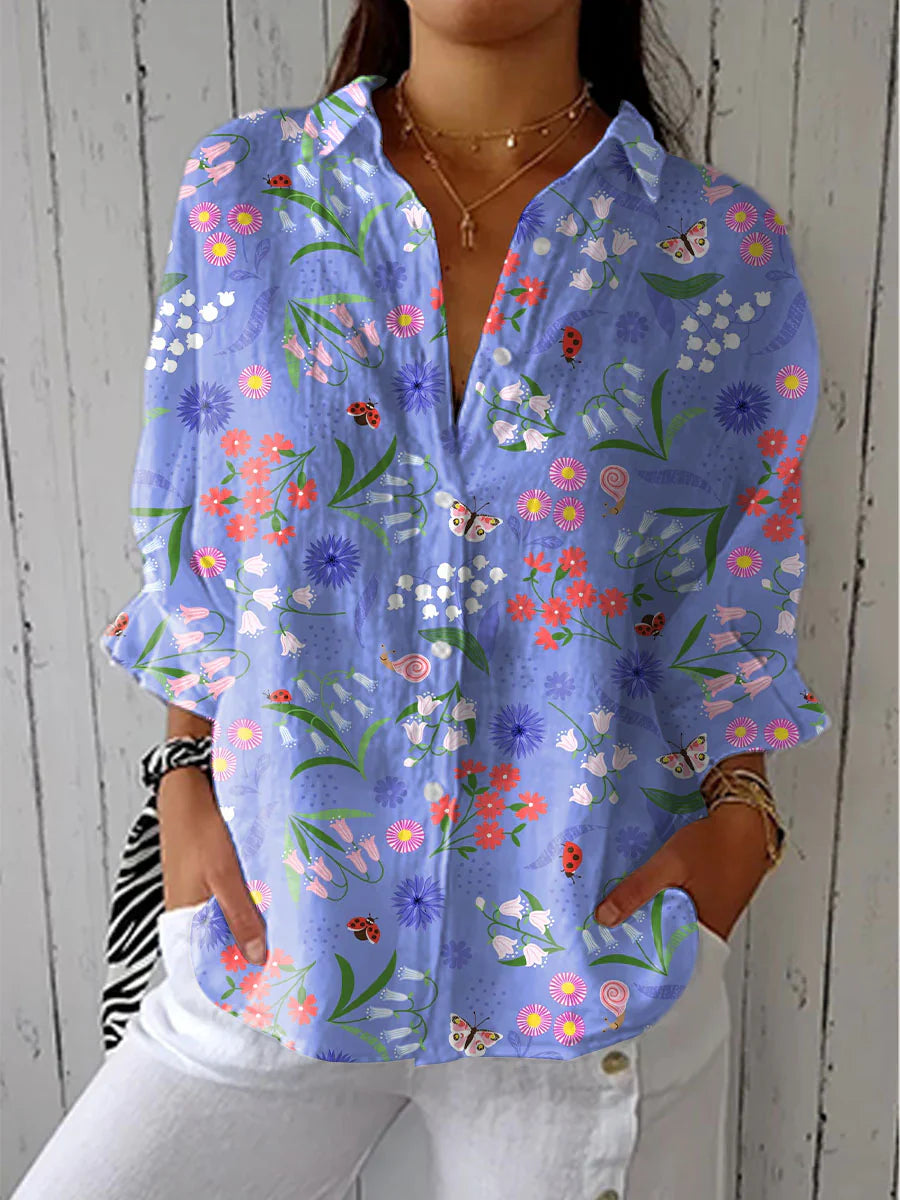 ROSA | Blusa floral con escote en V