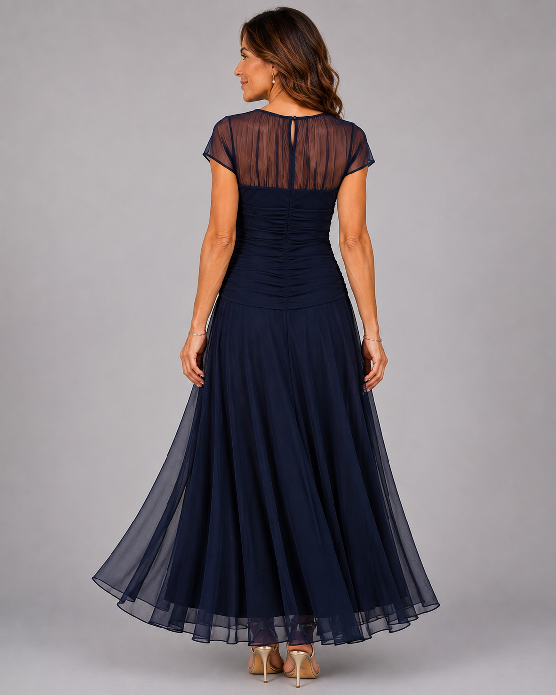 LORENZA | Vestido de gasa con manga