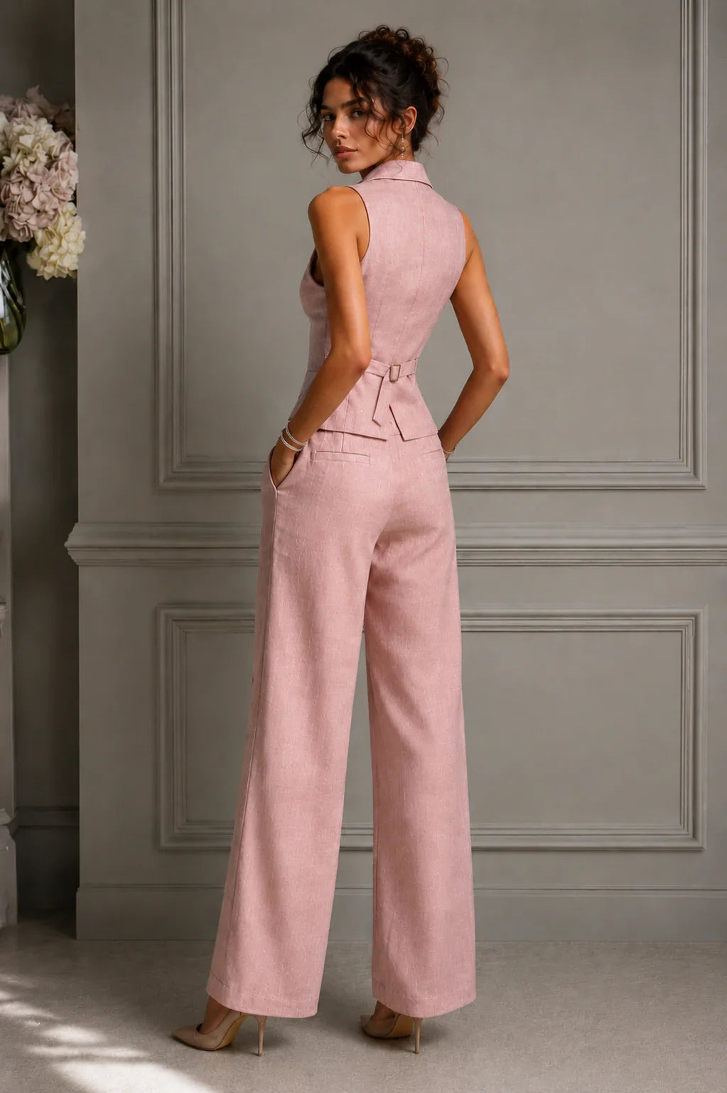 JELENA | Conjunto chaleco y pantalón ancho