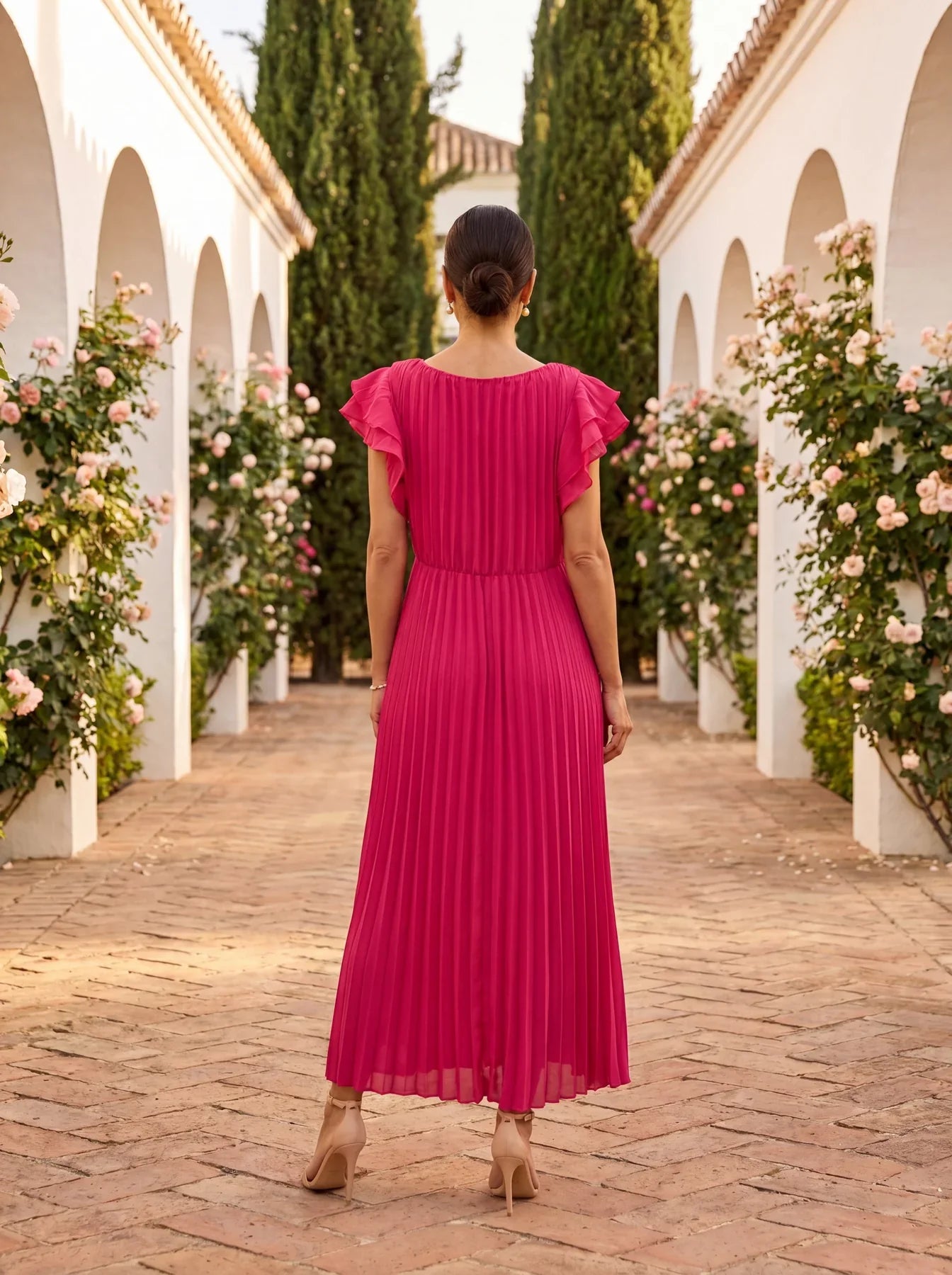 LENA | Vestido largo plisado