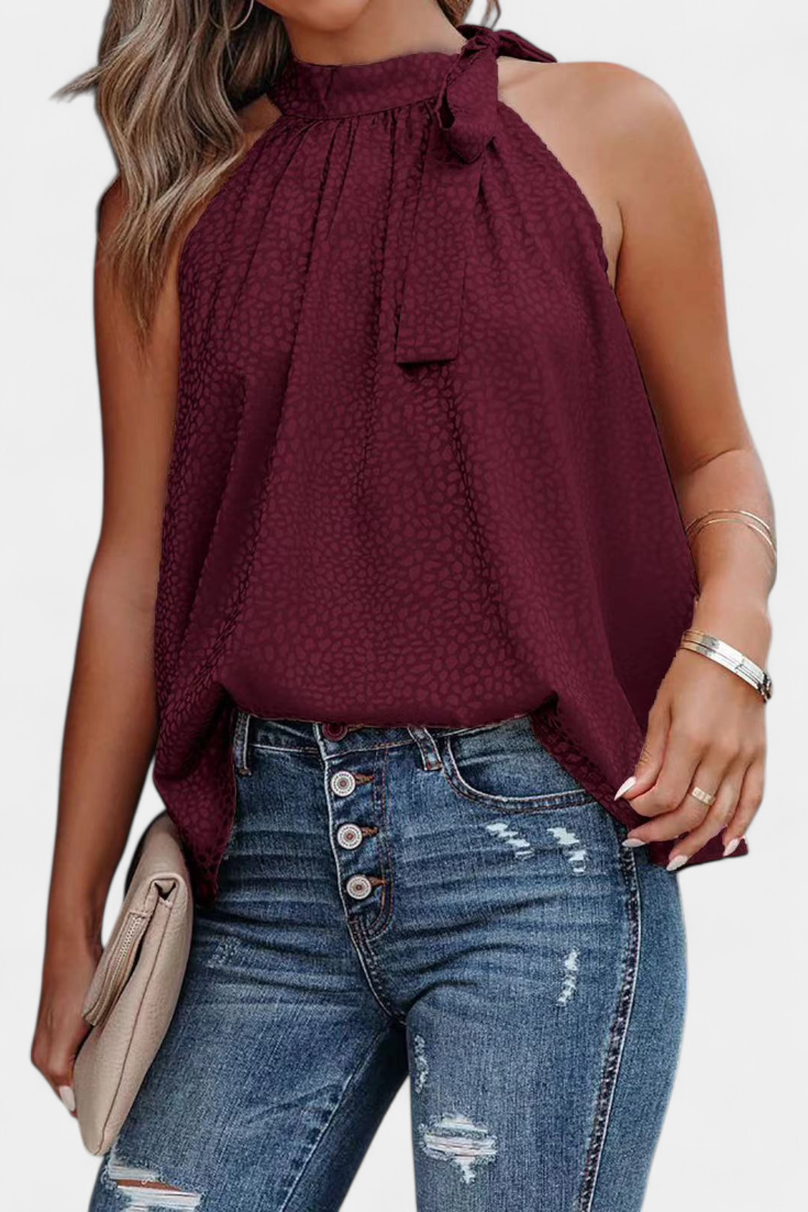 SALOMÉ | Blusa estampada con lazo en el cuello