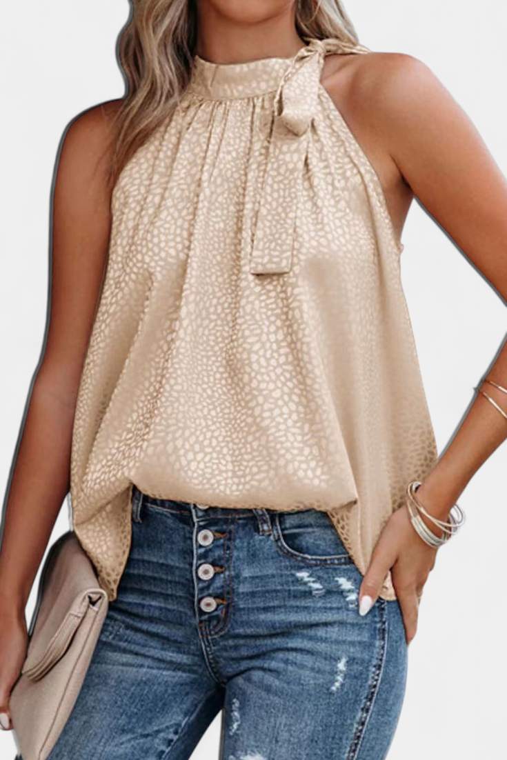 SALOMÉ | Blusa estampada con lazo en el cuello