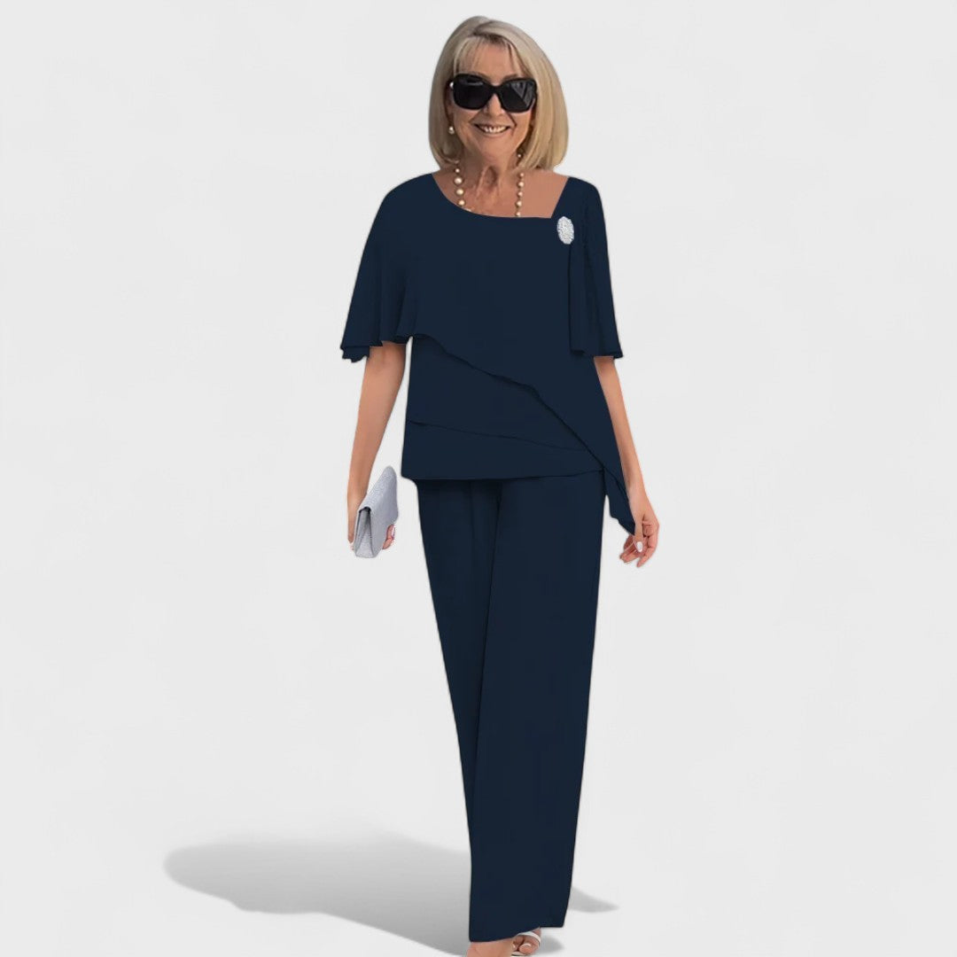 VALENTINA | Conjunto con blusa de capas