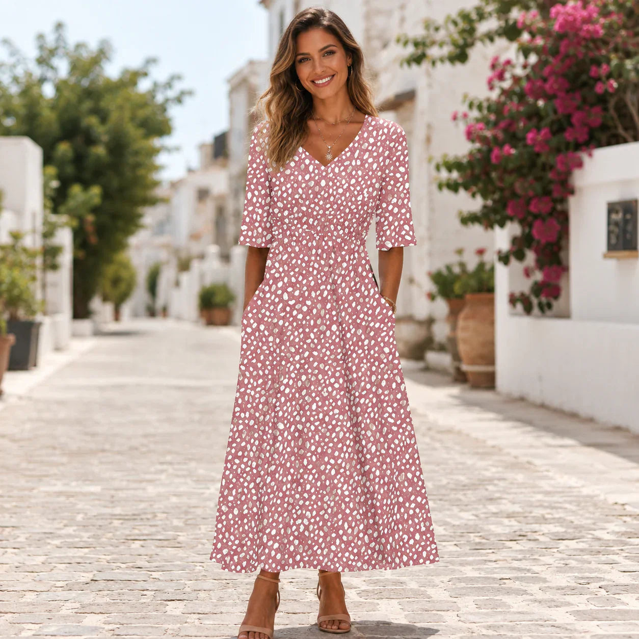 BEATRIZ | Vestido midi acampanado