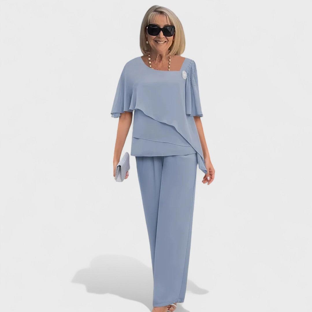 VALENTINA | Conjunto con blusa de capas