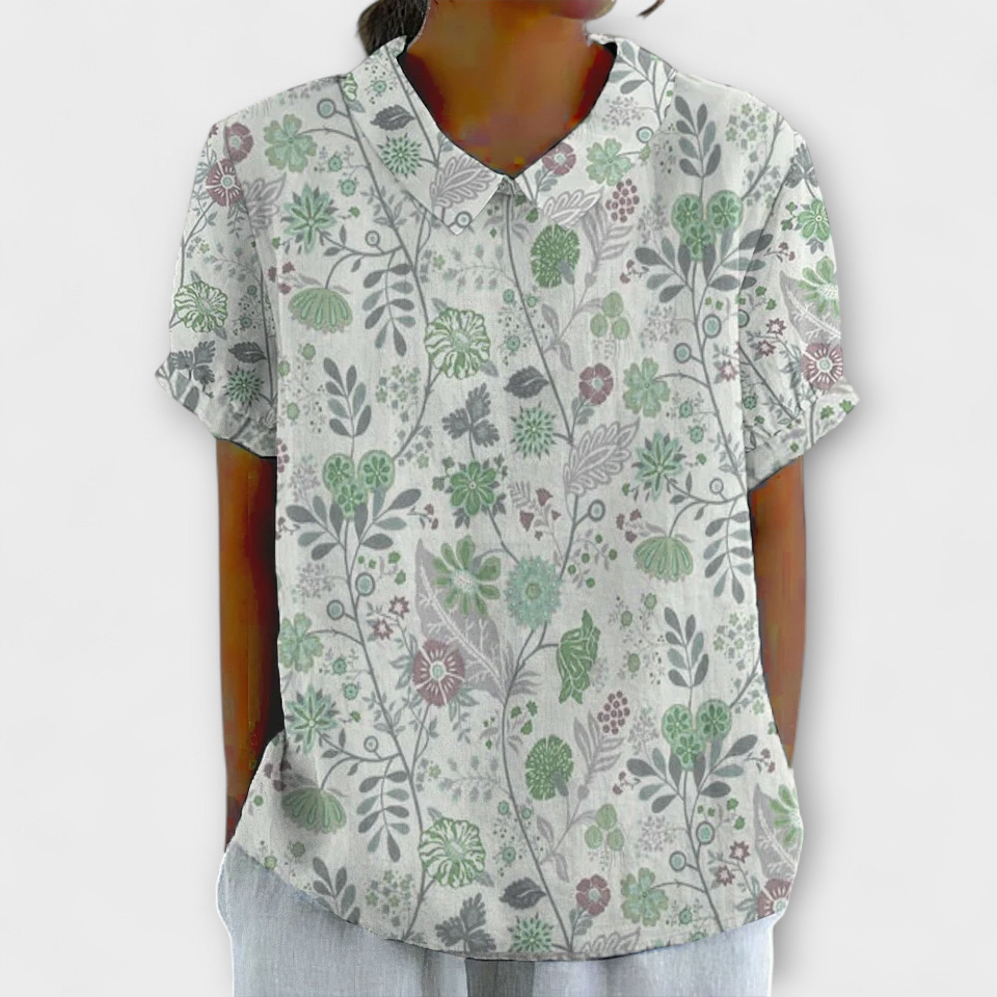 JULIETA | Blusa floral con hombros caídos