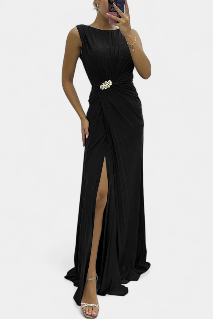 MANUELA | Vestido maxi plisado
