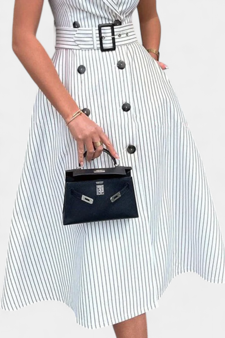 JULIANA | Vestido midi listrado