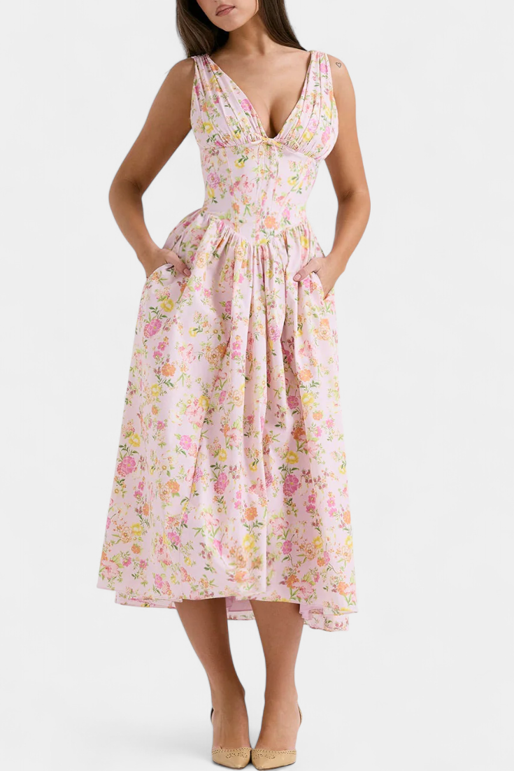 LUCIANA | Vestido midi floral