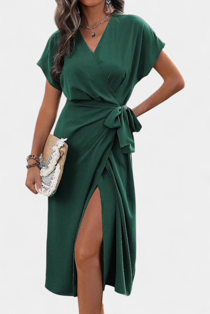 ALEJANDRA | Vestido cruzado con escote en V