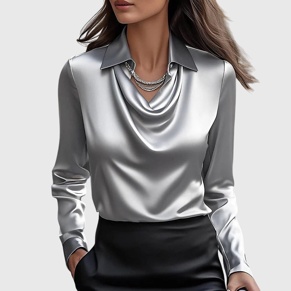 ISABEL | Blusa con cuello drapeado