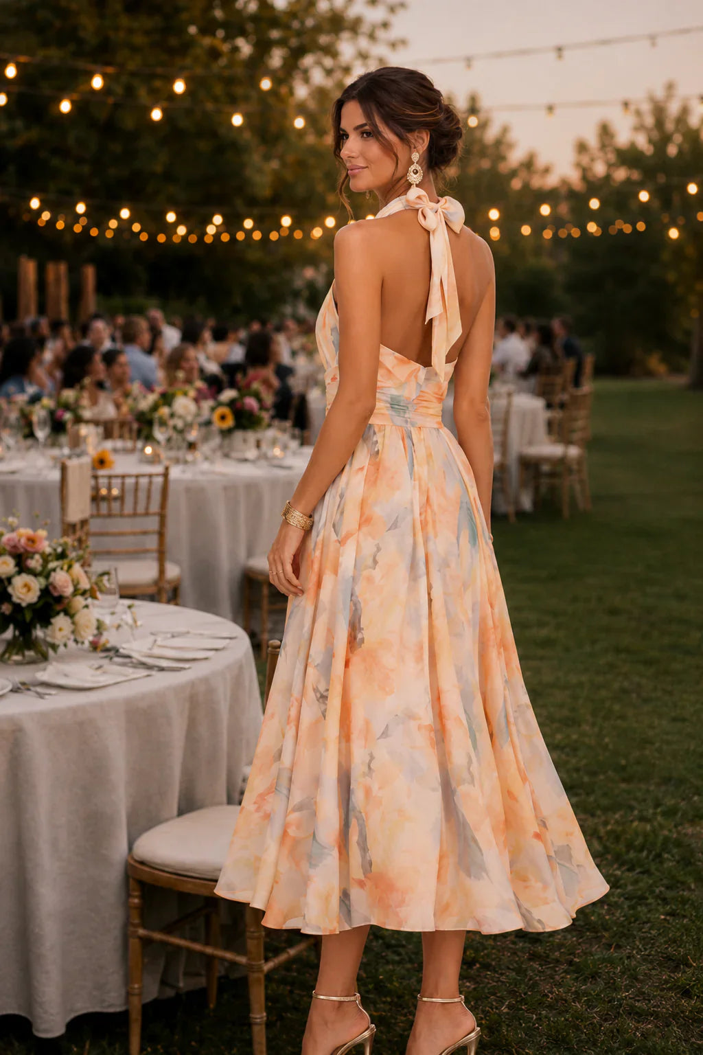 ANTONELA | Vestido maxi halter estampado