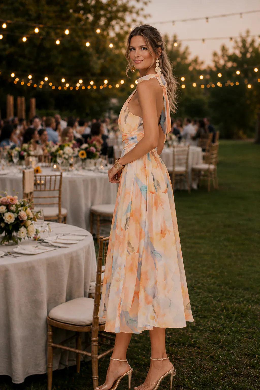 ANTONELA | Vestido maxi halter estampado