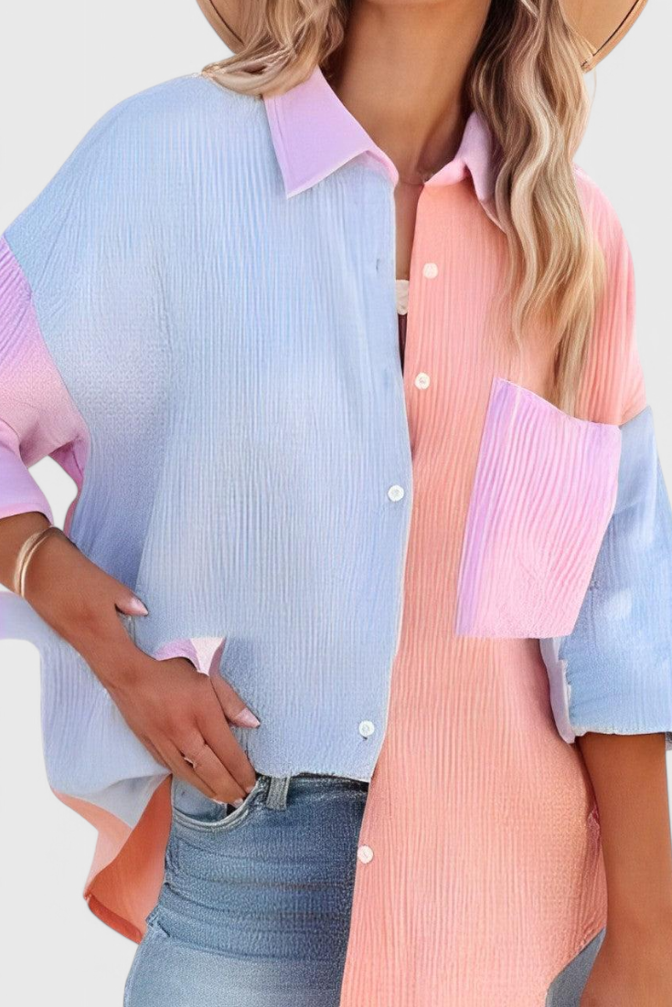 PAULINA | Blusa con bloques de color