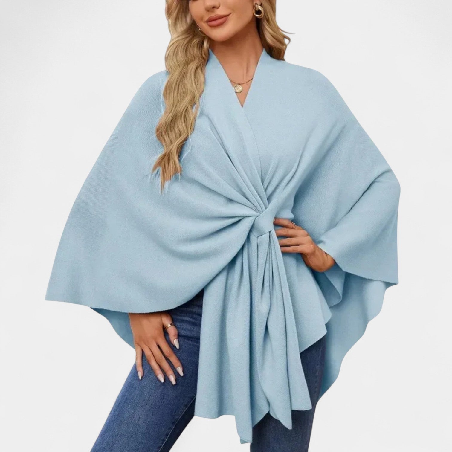JULIANA | Poncho con lazo drapeado