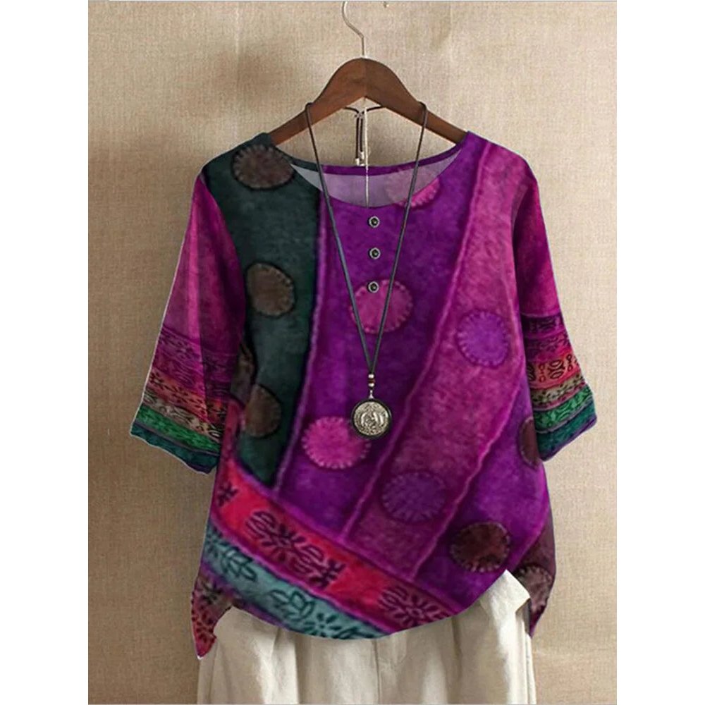 MANUELA | Blusa estampada con escote en V