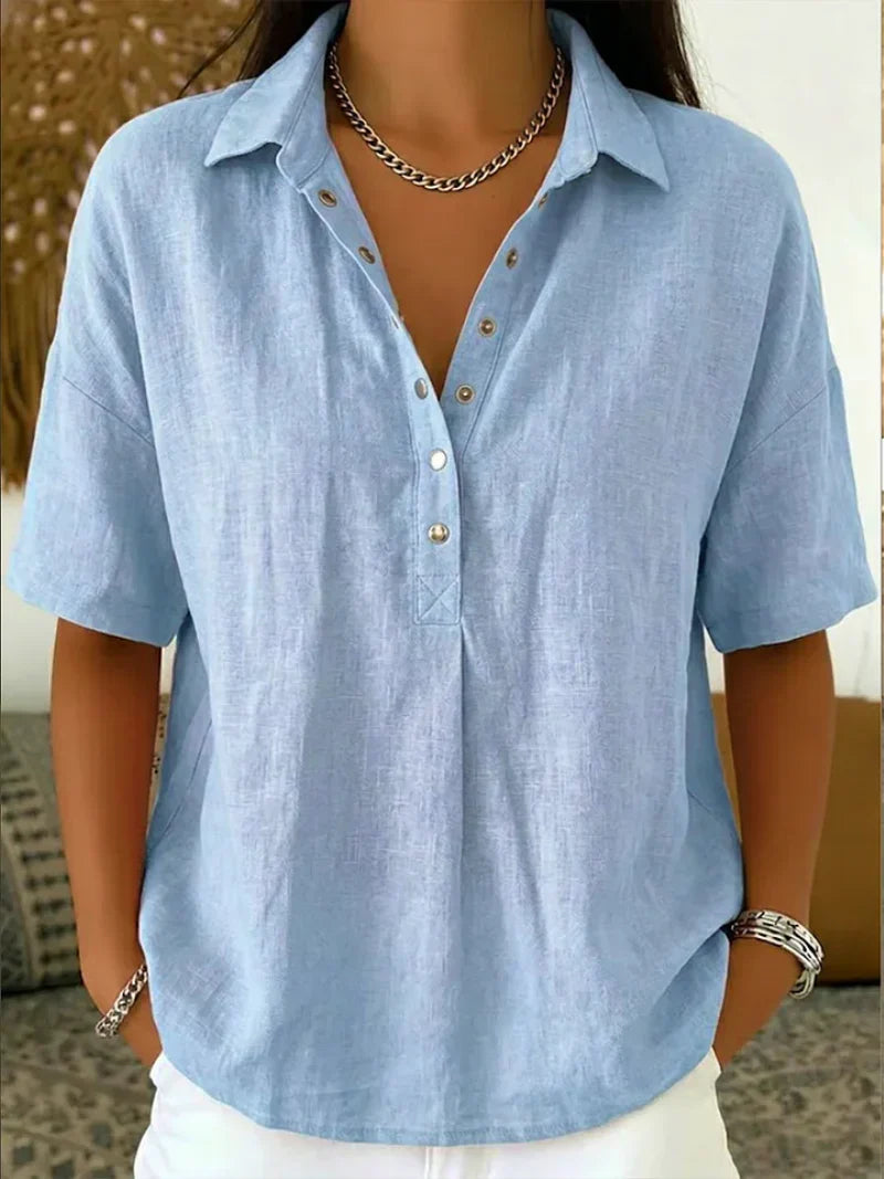 NURIA | Blusa de manga corta holgada