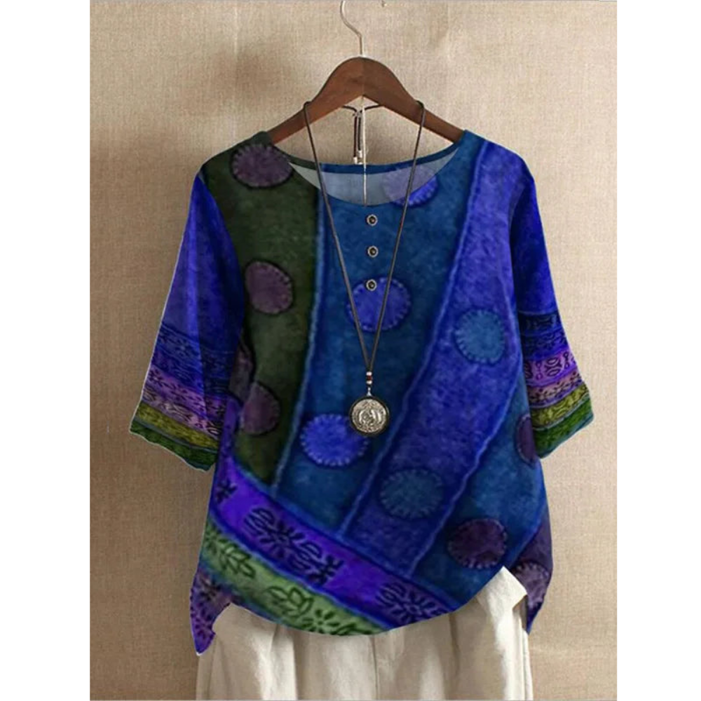 MANUELA | Blusa estampada con escote en V