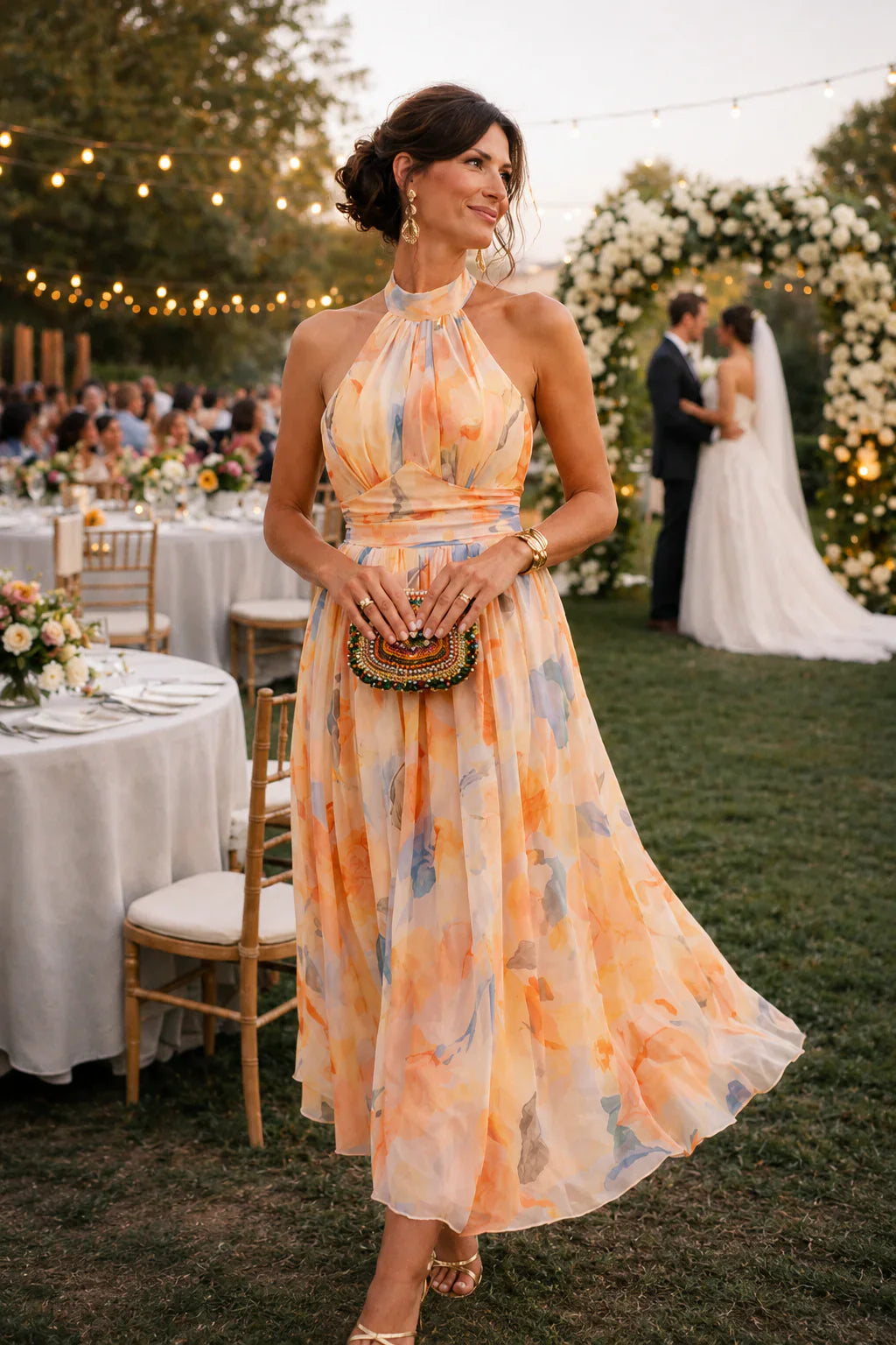 ANTONELA | Vestido maxi halter estampado