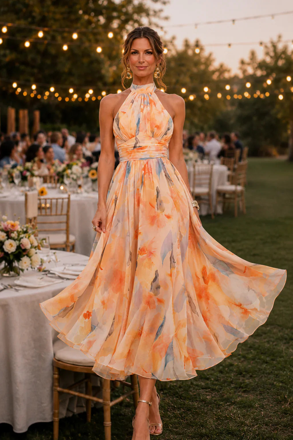 ANTONELA | Vestido maxi halter estampado