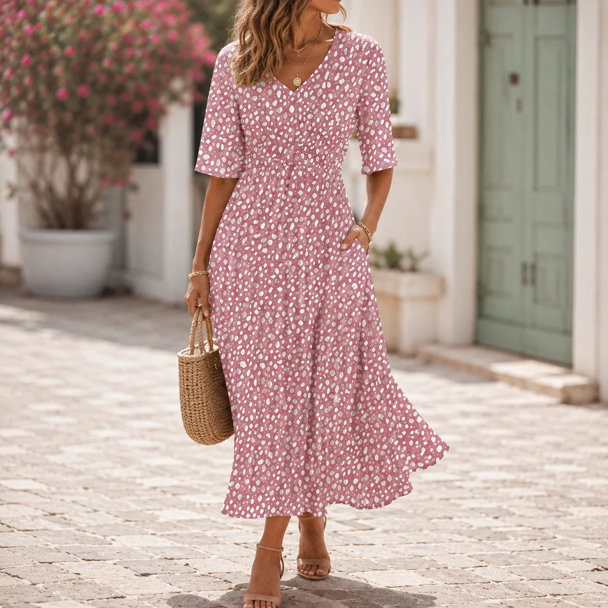 BEATRIZ | Vestido midi acampanado