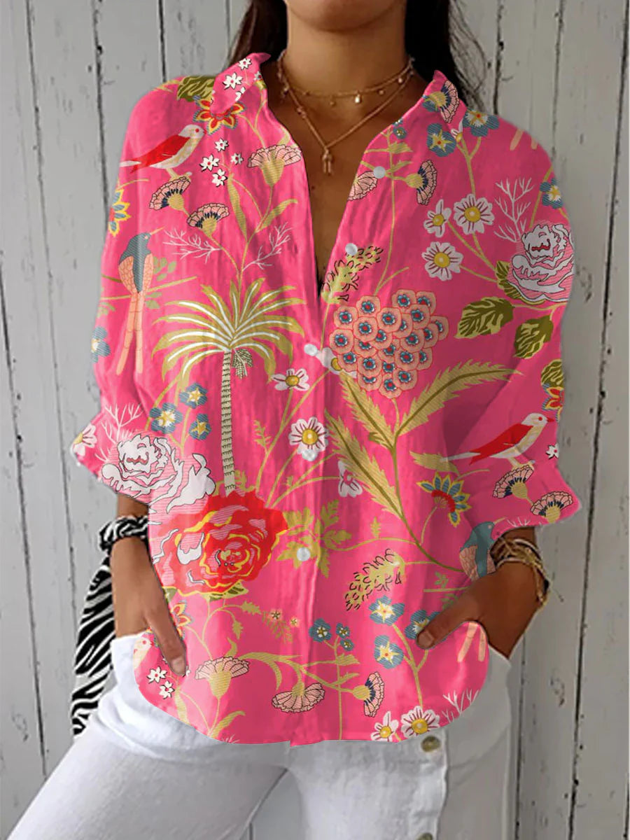 ROSA | Blusa floral con escote en V