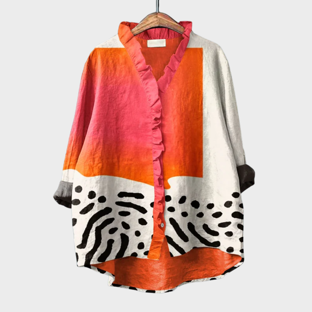 NATALIA | Blusa estampada de manga larga