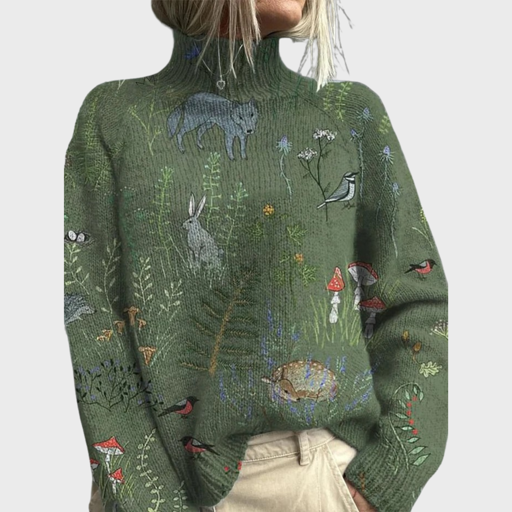 CATALINA | Suéter estampado con cuello alto