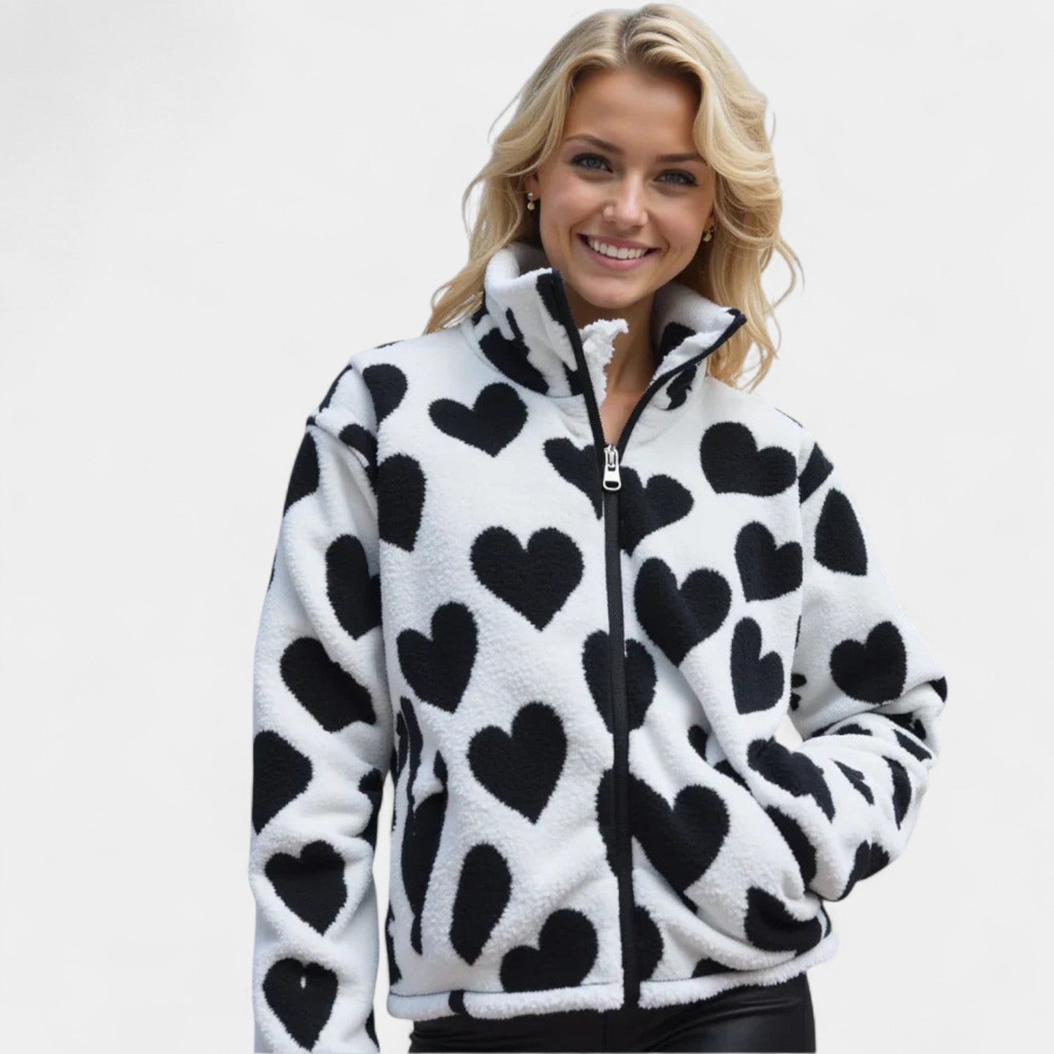 ALEJANDRA | Abrigo reversible con corazones