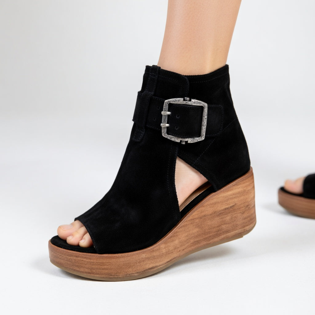 PAULINA | Botines con cuña y puntera abierta