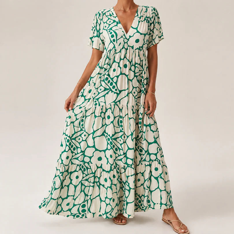 AMAYA | Vestido maxi floral escalonado
