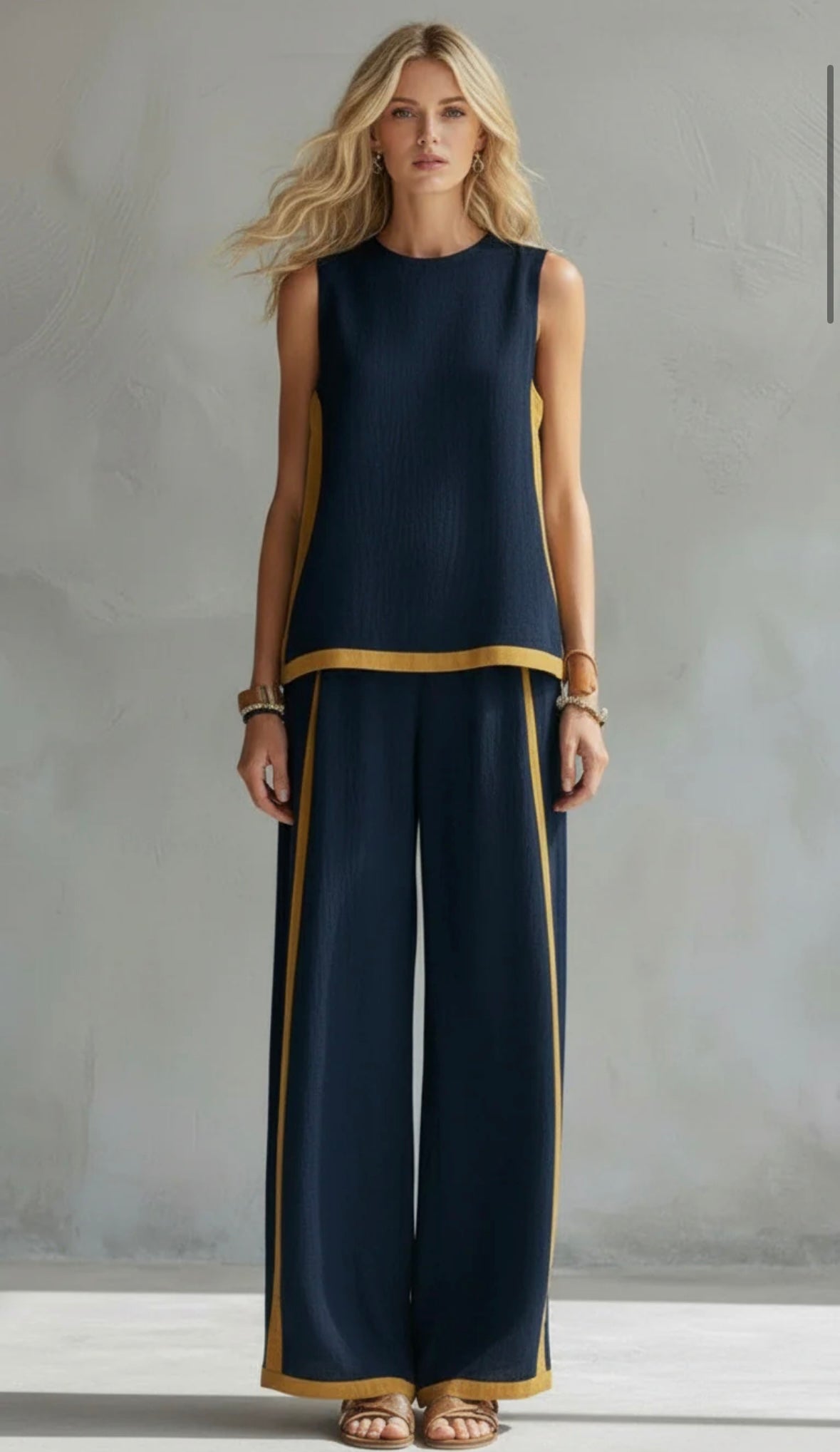 NATALIA | Conjunto de chaleco y pantalón amplio