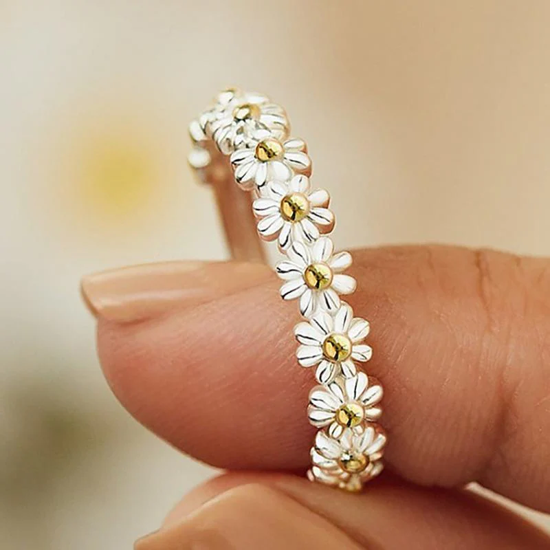 ESTELA | Anillo ajustable con margaritas