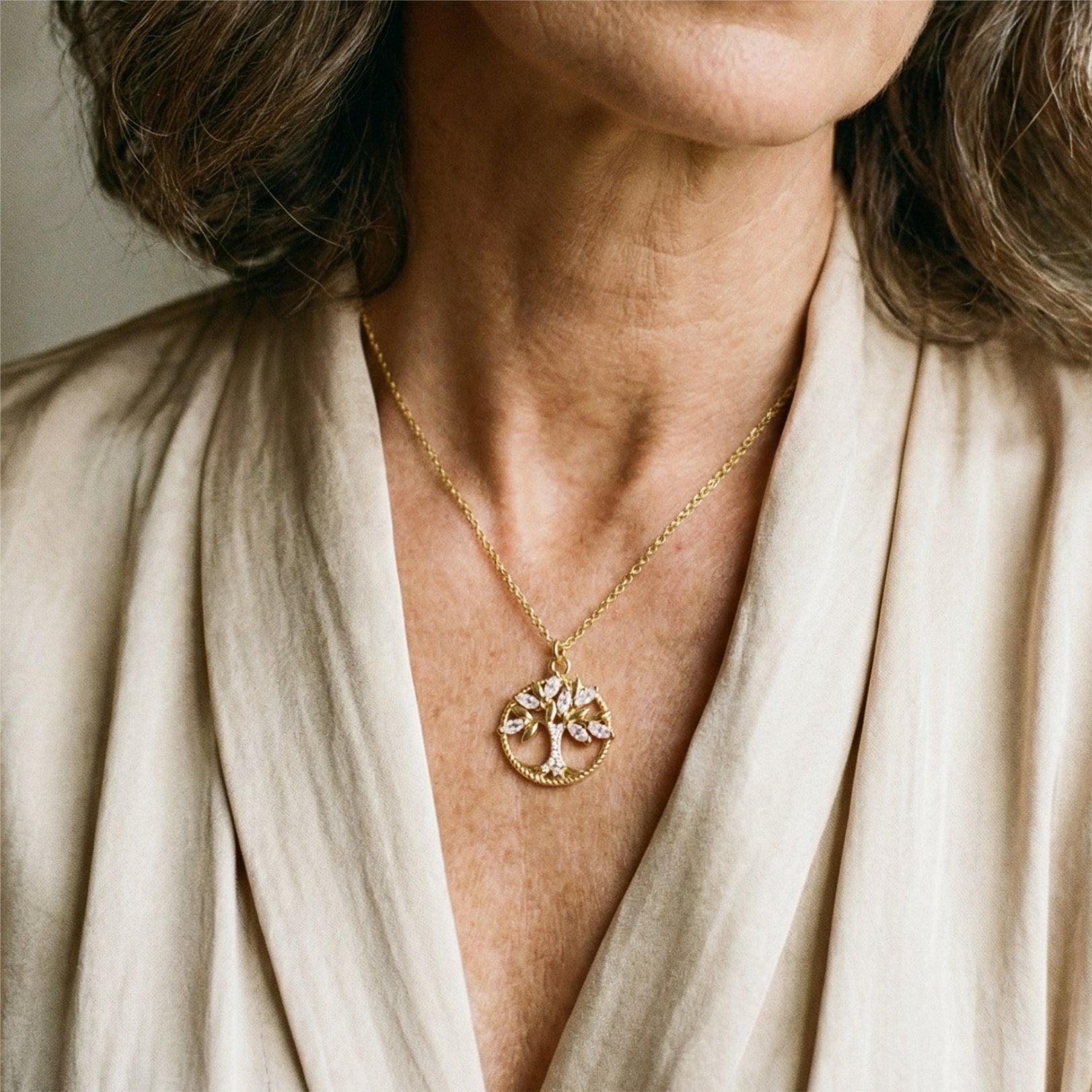 ELENA | Collar Árbol de la Vida con zirconia