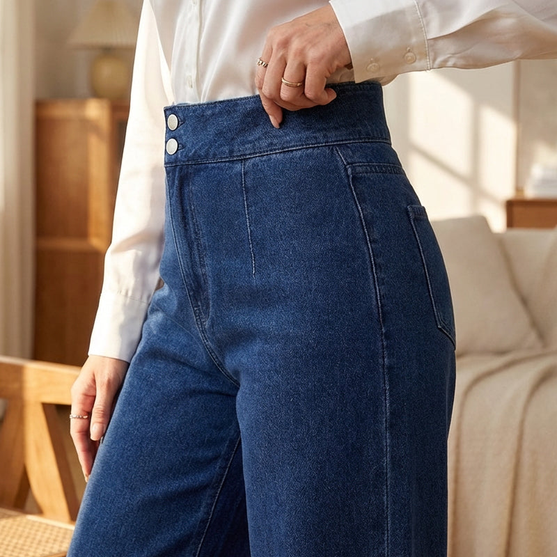 LUCIANA | Pantalón de tiro alto con pierna ancha